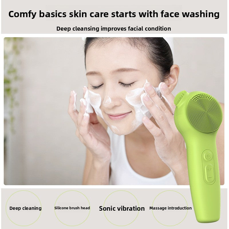 Rechargeable silicone massage facial cleanser