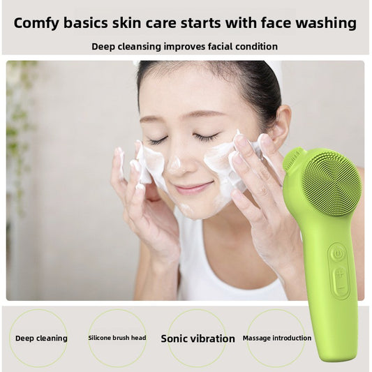 Rechargeable silicone massage facial cleanser